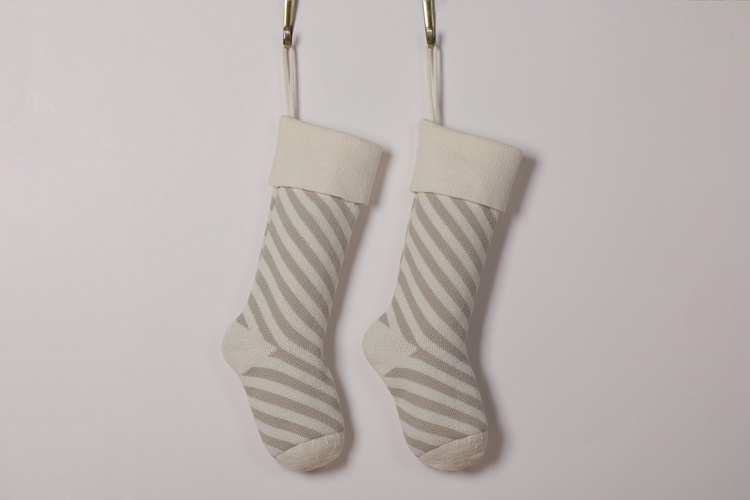 Striped Christmas Stockings Holiday Decorative Hanging Diagonal Stockings